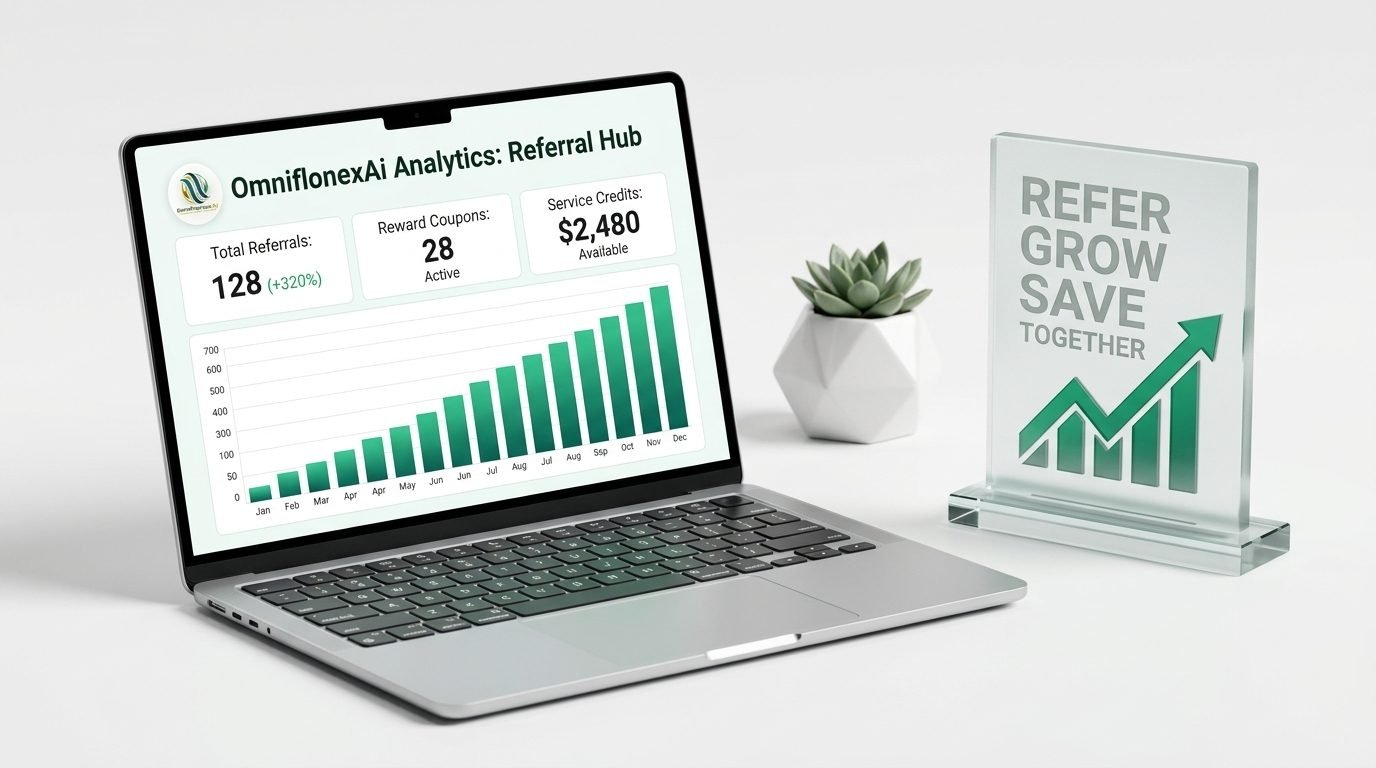 OmniflonexAi Referral Hub Laptop Dashboard