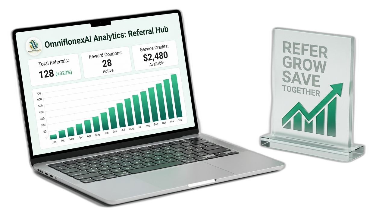 OmniflonexAi Referral Hub Laptop Dashboard