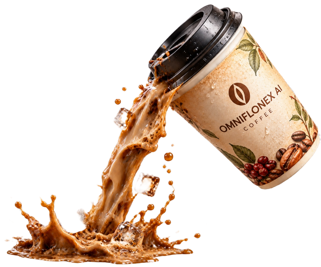 OmniflonexAi Coffee Commercial CGI Campaign High-Speed Fluid Simulation