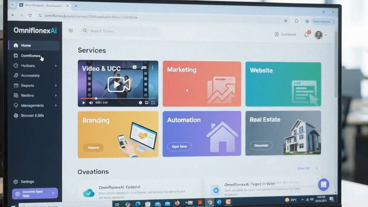 OMNIFLONEX — 360° Studio Services & Platform Walkthrough Poster